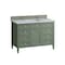 James Martin Vanities Brittany 48in Single Vanity, Smokey Celadon w/ 3 CM Carrara Marble Top 650-V48-SC-3CAR - alternate 7